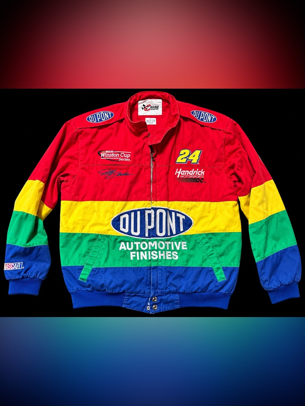 Vintage Jeff Gordon #24 DuPont Automotive Finishes NASCAR racing jacket by Chase
